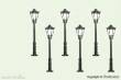 Viessmann 60706 - H0 Parklaterne, LED warmweiß 5+1