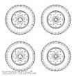 CMK 129-B72040 - Chevrolet C.15A wheels small type 9x16 (Dunlop)