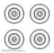 CMK 129-B72041 - Chevrolet C.15A wheels small type 9x16 (Firestone)