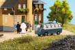 Minicar 66018 - Goliath Express 1100 Luxusbus hellblaugrau Dach offen