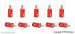 Viessmann 6871 - Querlochstecker rot, 10 Stück