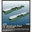 CMK 129-4476 - IAF Quadruple Rack with 100 kg Bombs (2 pcs.) / for SMB-2, Sa´ar and Mirage III kits