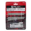 Rokuhan 7297055 - E-Weiche links 110mm R490-13° - + Gleis gerade 110mm, mit Betonschwellen
