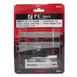 Rokuhan 7297055 - E-Weiche links 110mm R490-13° - + Gleis gerade 110mm, mit Betonschwellen