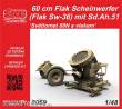 CMK 129-8069 - 60 cm Flak Scheinwerfer (Flak Sw-36) mit Sd.Ah.51 / Sv?tlomet 60N s vlekem 1/48