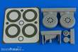 Aires 2227 - 1:32 A1H Skyraider wheels & paint masks for Trumpeter