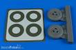 Aires 2239 - 1:32 Spitfire Mk.IX wheels (3-spoke) & paint masks f. Tamiya
