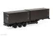 Herpa 747240 - Containerauflieger 3achs mit 2 x 20ft. Container Bundeswehr