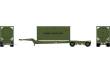 Athearn ATH-2116 - HO ATH Drop-Frame Spread-Axle Chassis w/Container Chassis- Green #122477, Container- USAU #225549 1