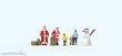 Preiser 79226 - Weihnachtsmänner, Kinder, Schneemann