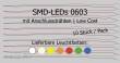 Tams Elektronik 81-50168-10 - SMD-LEDs Bauform 0603 mit angelöteten Drähten, Low Cost, blau