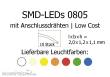 Tams Elektronik 81-50266-10 - SMD-LEDs Bauform 0805 mit angelöteten Drähten, Low Cost, rot