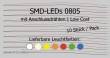 Tams Elektronik 81-50266-10 - SMD-LEDs Bauform 0805 mit angelöteten Drähten, Low Cost, rot