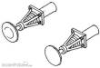 Weinert 8610 - Vierfach geschlitzte Korbfederpuffer mit 4,3 mm Durchmesser