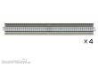 Tomytec 971822 - 4 Gleise, gerade, in Beton-Viaduktbettung, je 280 mm