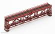 Tomytec 972663 - Fachwerkbrücke, 280 mm, rot, mit Brückenträger