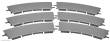 Tomytec 973191 - Bus-System, 6 Kurven, 30°, r 214 mm