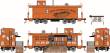 Athearn 7574040 - Concession Cupola Caboose Set Iron Horse Hot Dogs