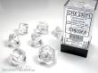 Chessex Würfel CHX23071 - Clear w/white Translucent Polyhedral 7-Die Sets