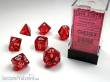 Chessex Würfel CHX23074 - Red w/white Translucent Polyhedral 7-Die Sets