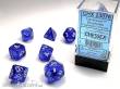 Chessex Würfel CHX23076 - Blue w/white Translucent Polyhedral 7-Die Sets