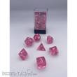 Chessex CHX23084 - Translucent Polyhedral Pink/white 7-Die Set