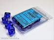 Chessex Würfel CHX23276 - Blue w/white translucent Ten d10 Sets