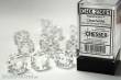 Chessex Würfel CHX23601 - Clear w/white Translucent 16mm d6 with pips Dice Blocks (12 Dice)