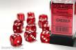 Chessex Würfel CHX23604 - Red w/white Translucent 16mm d6 with pips Dice Blocks (12 Dice)