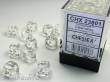 Chessex Würfel CHX23801 - Clear w/white Translucent 12mm d6 with pips Dice Blocks (36 Dice)