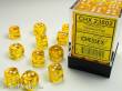 Chessex Würfel CHX23802 - Yellow w/white Translucent 12mm d6 with pips Dice Blocks (36 Dice)