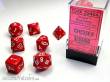 Chessex Würfel CHX25404 - Red w/white Opaque Polyhedral 7-Die Sets