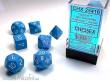 Chessex Würfel CHX25416 - Light Blue w/white Opaque Polyhedral 7-Die Sets