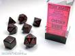 Chessex Würfel CHX25418 - Black w/red Opaque Polyhedral 7-Die Sets