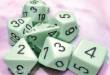 Chessex CHX25465 - Opaque Polyhedral Pastel Green/black 7-Die Set