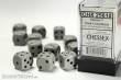 Chessex Würfel CHX25610 - Grey w/black Opaque 16mm d6 with pips Dice Blocks™ (12 Dice)