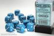 Chessex Würfel CHX25616 - Light Blue w/white Opaque 16mm d6 with pips Dice Blocks™ (12 Dice)