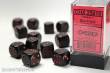 Chessex Würfel CHX25618 - Black w/red Opaque 16mm d6 with pips Dice Blocks™ (12 Dice)