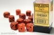 Chessex Würfel CHX25703 - Fire™ Speckled 16mm d6 with pips Dice Blocks™ (12 Dice)