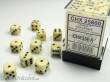 Chessex Würfel CHX25800 - Ivory w/black Opaque 12mm d6 with pips Dice Blocks™ (36 Dice)