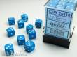 Chessex Würfel CHX25816 - Light Blue w/white Opaque 12mm d6 with pips Dice Blocks™ (36 Dice)