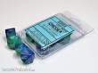 Chessex Würfel CHX26259 - Blue-Teal w/gold Gemini™ Polyhedral Ten d10 Sets