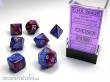 Chessex Würfel CHX26428 - Blue-Purple w/gold Gemini™ Polyhedral 7-Die Sets