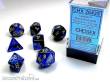Chessex Würfel CHX26435 - Black-Blue w/gold Gemini™ Polyhedral 7-Die Sets