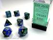 Chessex Würfel CHX26436 - Blue-Green w/gold Gemini™ Polyhedral 7-Die Sets