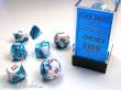 Chessex Würfel CHX26457 - Astral Blue-White w/red Gemini™ Polyhedral 7-Die Sets