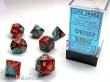 Chessex Würfel CHX26462 - Red-Teal with gold Gemini™ Polyhedral 7-Die Sets