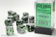 Chessex Würfel CHX26645 - Black-Grey w/green Gemini™ 16mm d6 with pips Dice Blocks™ (12 Dice)