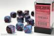 Chessex Würfel CHX26658 - Black-Starlight w/red Gemini™ 16mm d6 with pips Dice Blocks™ (12 Dice)