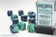 Chessex Würfel CHX26659 - Blue-Teal w/gold Gemini™ 16mm d6 with pips Dice Blocks™ (12 Dice)